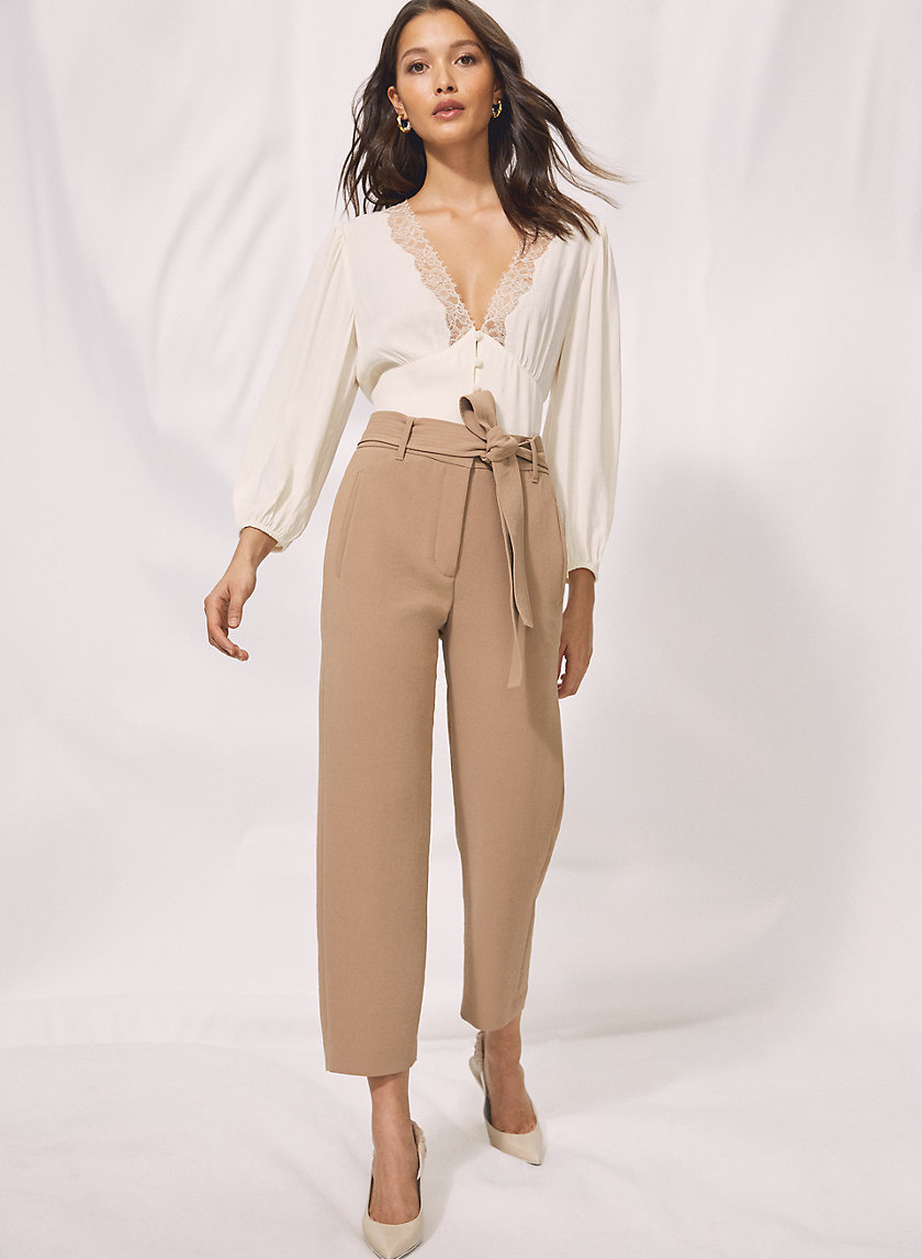 NEW TIE-FRONT PANT - Cropped high-waisted pants NEW TIE-FRONT PANT - Cropped high-waisted pants