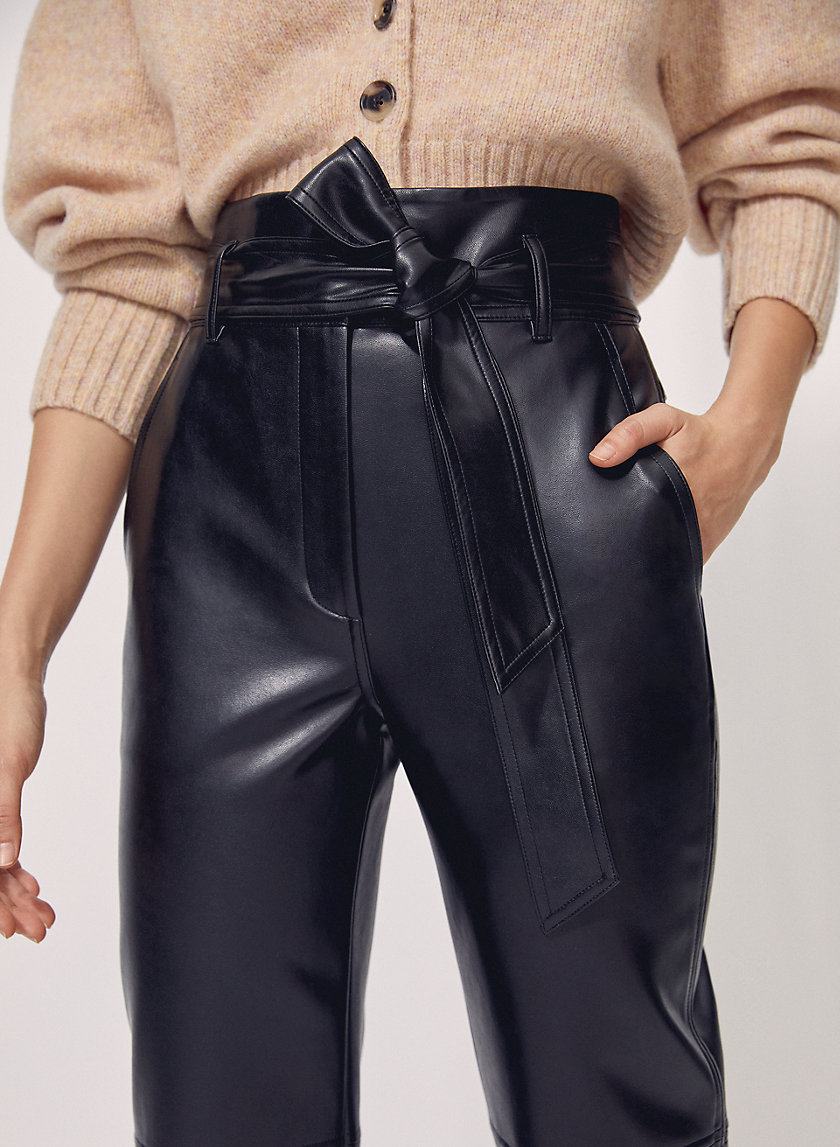 NEW TIE-FRONT PANT - Vegan leather trousers NEW TIE-FRONT PANT - Vegan leather trousers