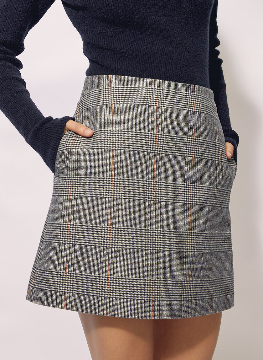 NEW CLASSIC CHECK MINI SKIRT - Wool-blend check mini skirt