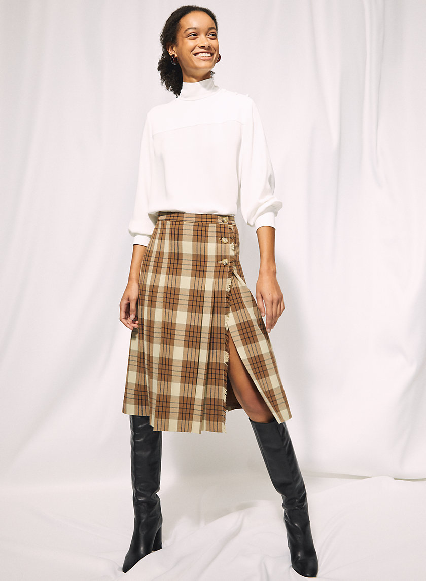 TRISSY CHECK SKIRT - Plaid midi skirt TRISSY CHECK SKIRT - Plaid midi skirt