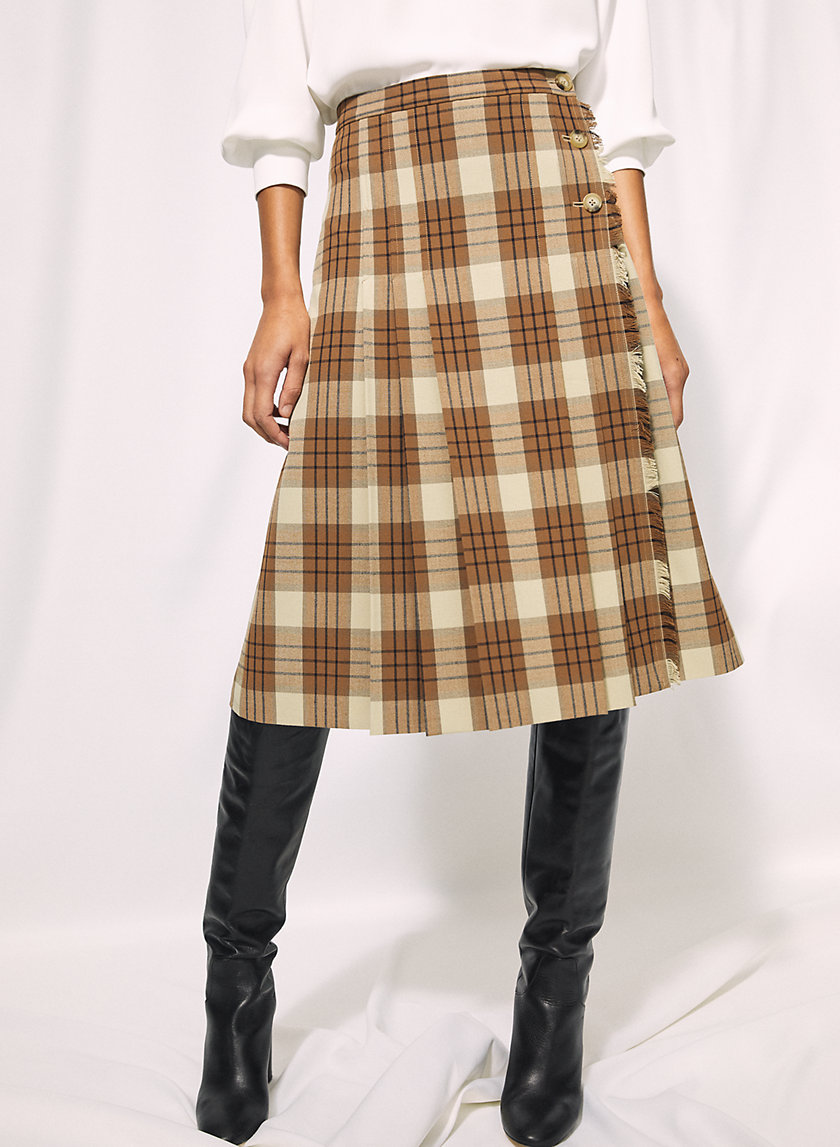 TRISSY CHECK SKIRT - Plaid midi skirt TRISSY CHECK SKIRT - Plaid midi skirt