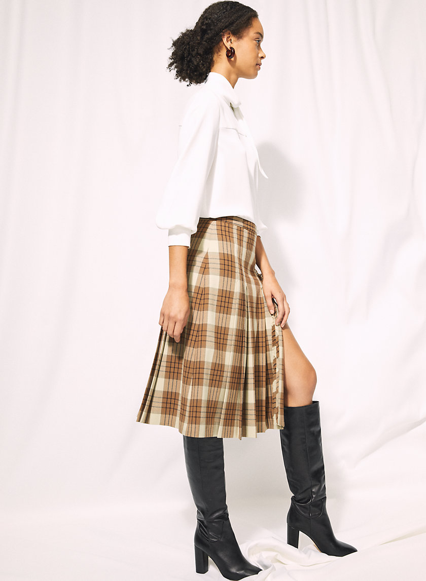TRISSY CHECK SKIRT - Plaid midi skirt TRISSY CHECK SKIRT - Plaid midi skirt
