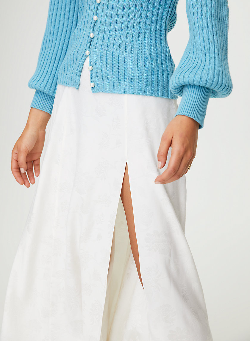 CHERIE SKIRT - Satin slit midi skirt CHERIE SKIRT - Satin slit midi skirt