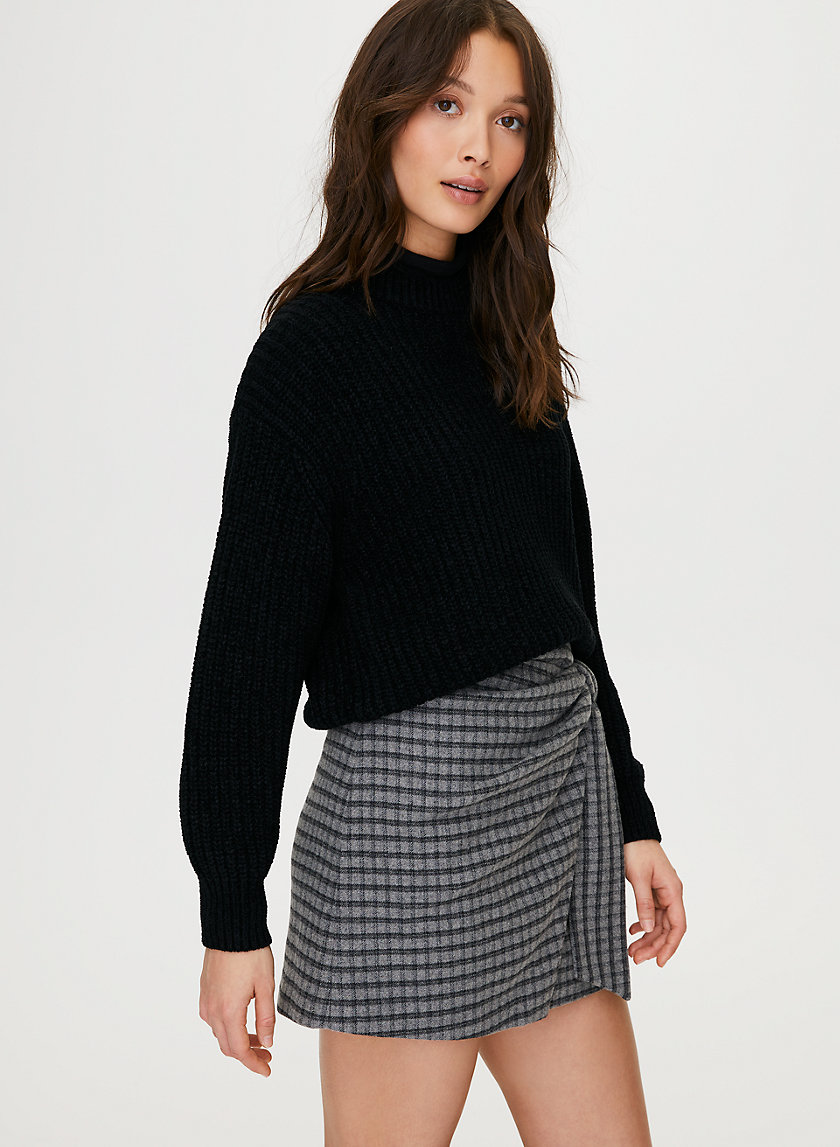 NEW WRAP FRONT SKIRT - Wool, faux-wrap mini skirt NEW WRAP FRONT SKIRT - Wool, faux-wrap mini skirt