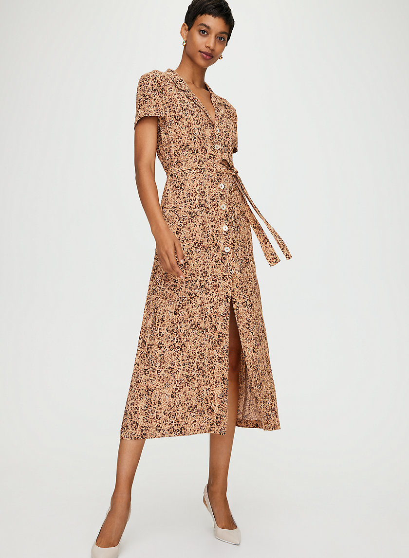 aritzia leopard shirt dress