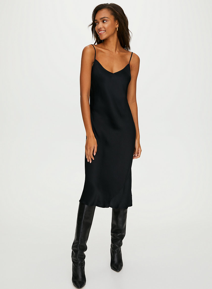 aritzia black slip dress