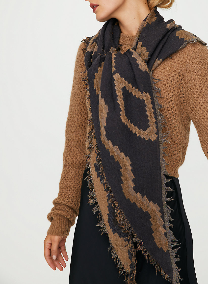 DIAMOND MOSAIC SCARF - Reversible, wool triangle scarf DIAMOND MOSAIC SCARF - Reversible, wool triangle scarf