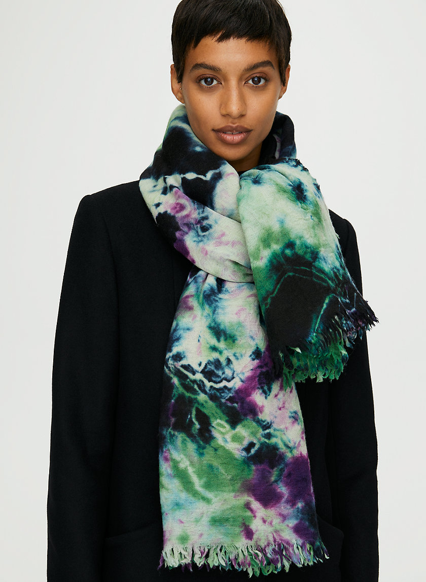 TIE-DYE WOOL BLANKET SCARF - Tie-dyed wool blanket scarf TIE-DYE WOOL BLANKET SCARF - Tie-dyed wool blanket scarf