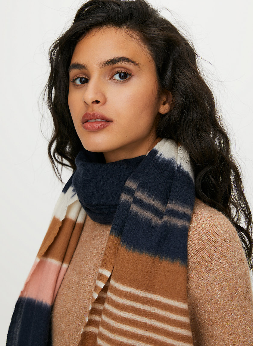 STRIPED WOOL CASHMERE SCARF - Striped cashmere scarf STRIPED WOOL CASHMERE SCARF - Striped cashmere scarf