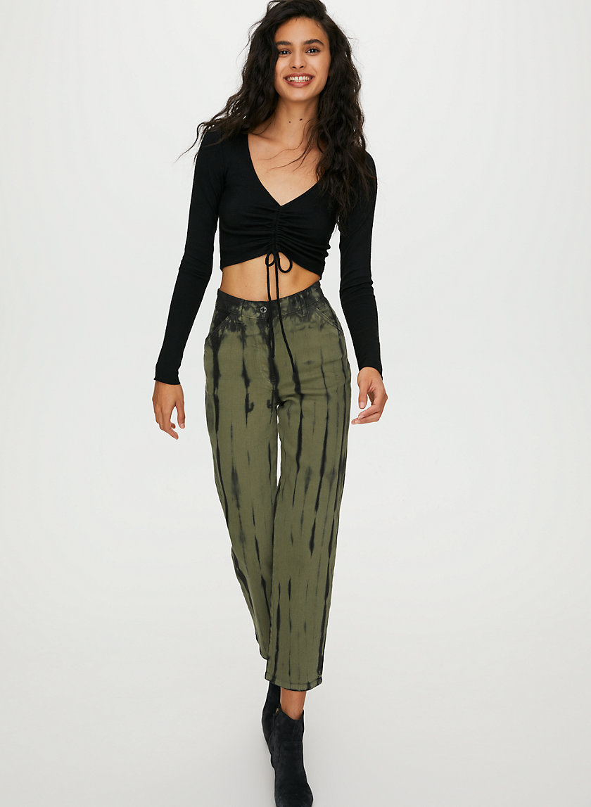 LYNX LONGSLEEVE - Ruched tie-front tee LYNX LONGSLEEVE - Ruched tie-front tee