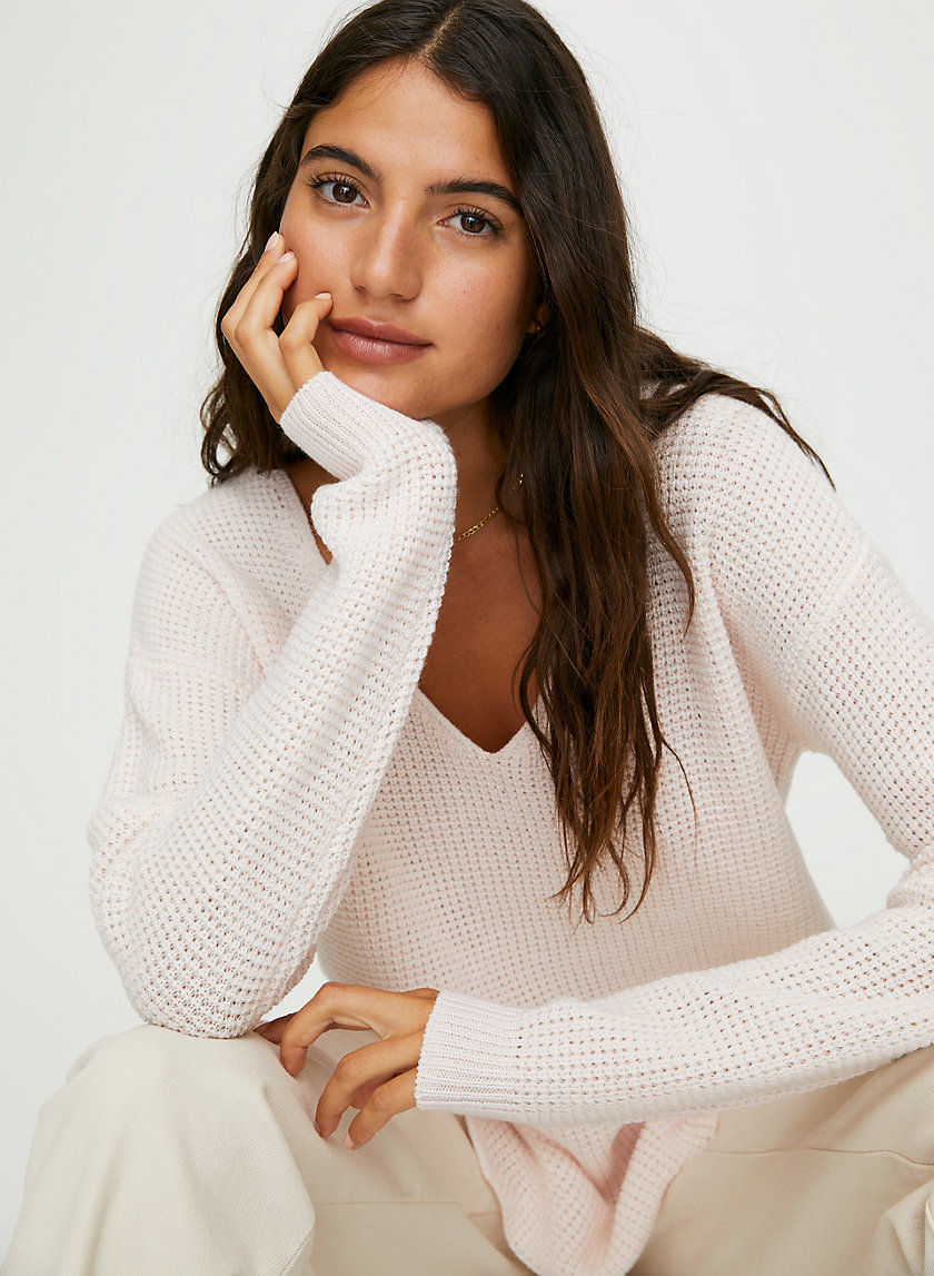 WOLTER SWEATER - Waffle-knit, V-neck sweater WOLTER SWEATER - Waffle-knit, V-neck sweater
