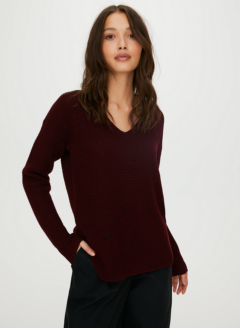 WOLTER SWEATER - Waffle-knit, V-neck sweater WOLTER SWEATER - Waffle-knit, V-neck sweater