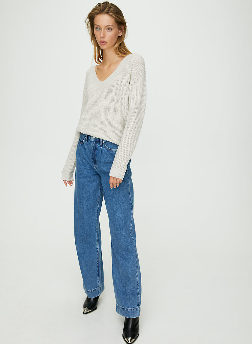 WOLTER SWEATER - Waffle-knit, V-neck sweater WOLTER SWEATER - Waffle-knit, V-neck sweater