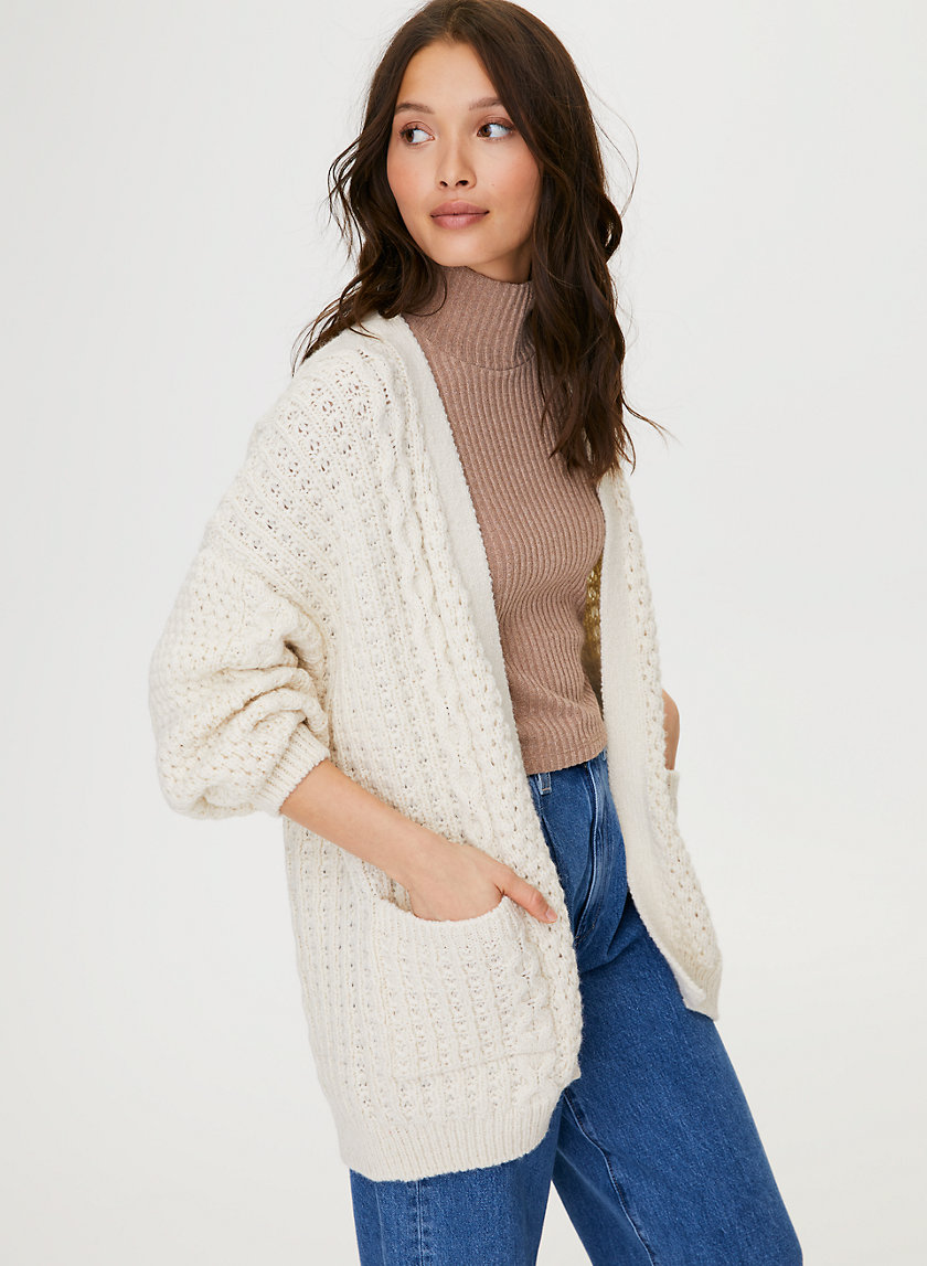 CABLE KNIT CARDIGAN - Lightweight cable-knit cardigan CABLE KNIT CARDIGAN - Lightweight cable-knit cardigan