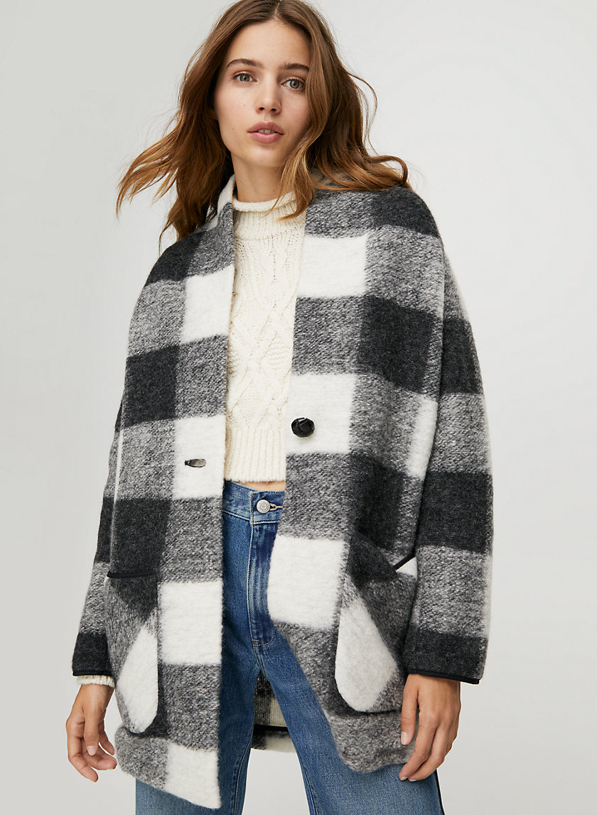 OFF-DUTY JACKET - Plaid, wool-blend cocoon jacket OFF-DUTY JACKET - Plaid, wool-blend cocoon jacket