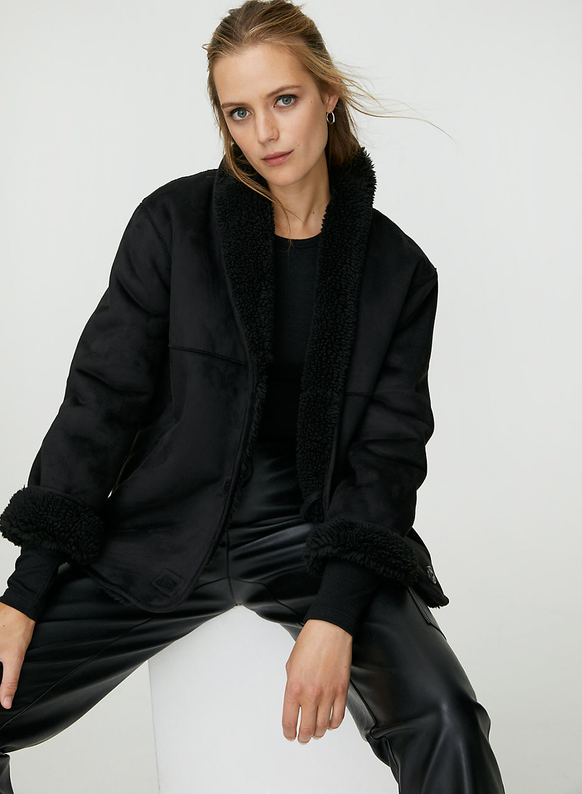 DEANNA SHERPA JACKET - Button-front faux shearling jacket DEANNA SHERPA JACKET - Button-front faux shearling jacket