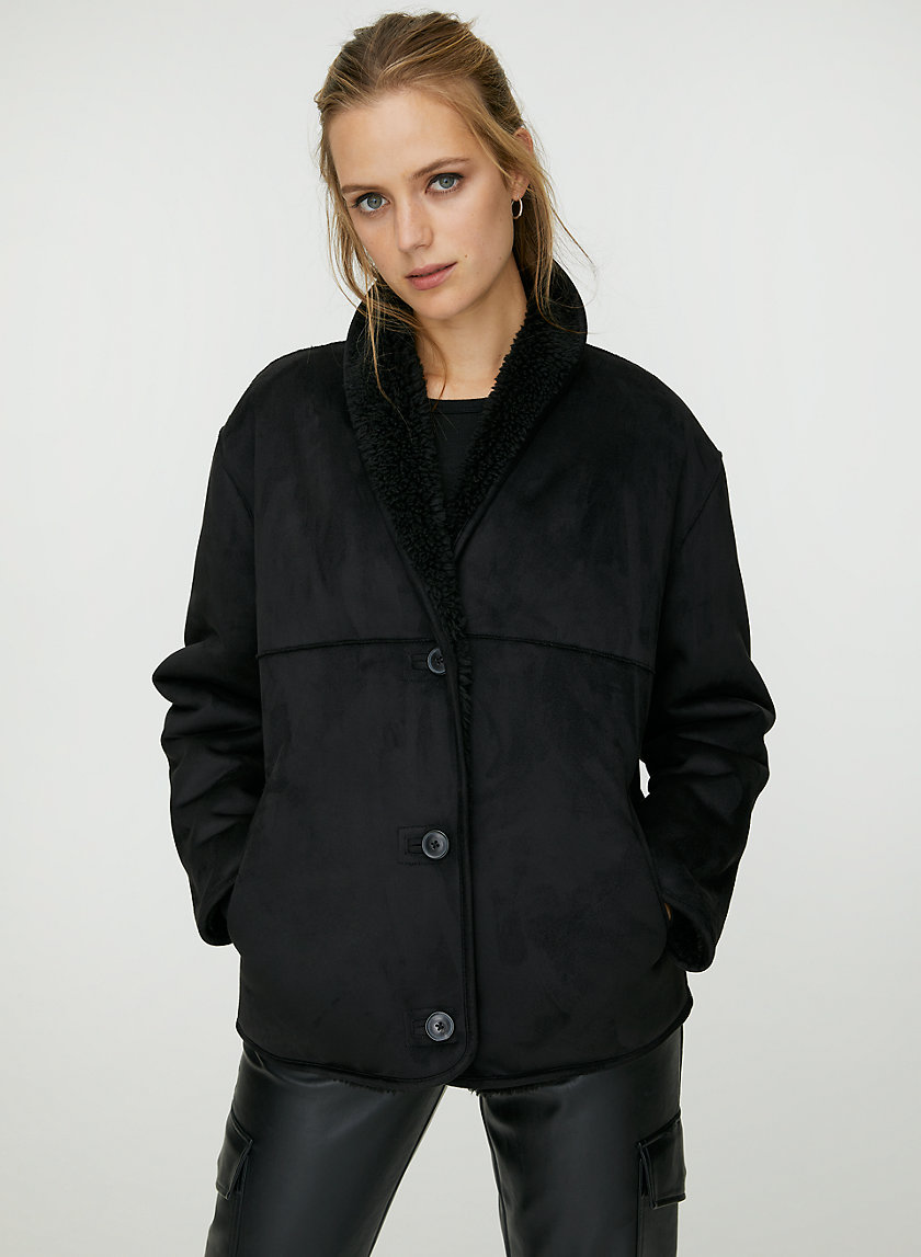 DEANNA SHERPA JACKET - Button-front faux shearling jacket DEANNA SHERPA JACKET - Button-front faux shearling jacket