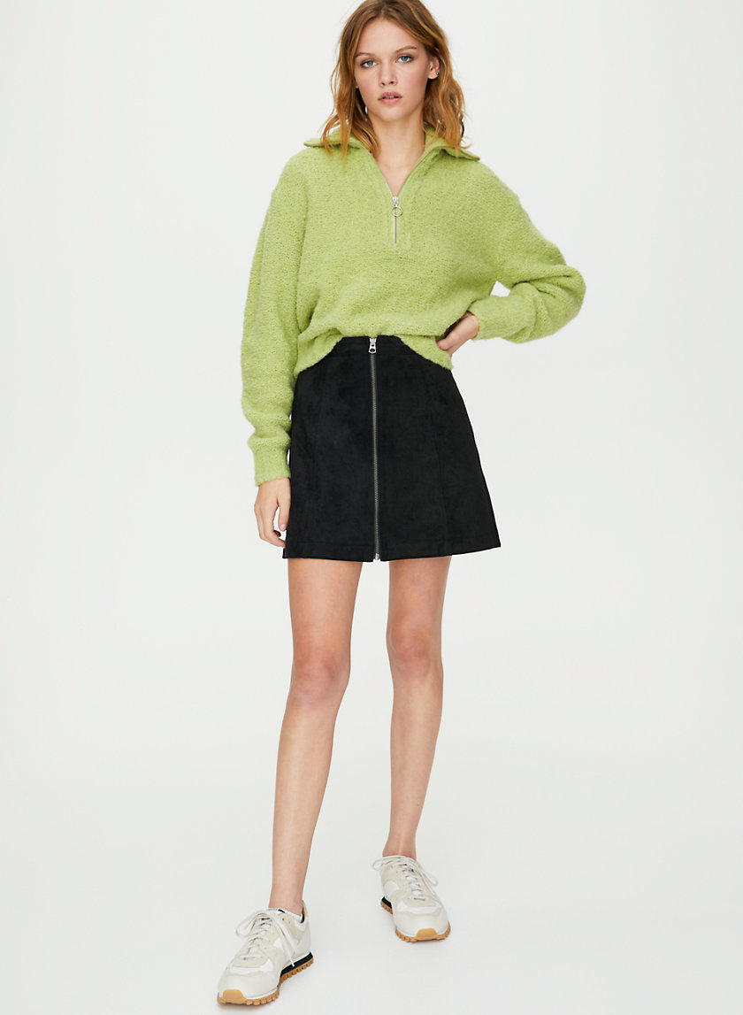 NEW ZIP-UP MINI SKIRT - Faux suede, zip-up mini skirt NEW ZIP-UP MINI SKIRT - Faux suede, zip-up mini skirt