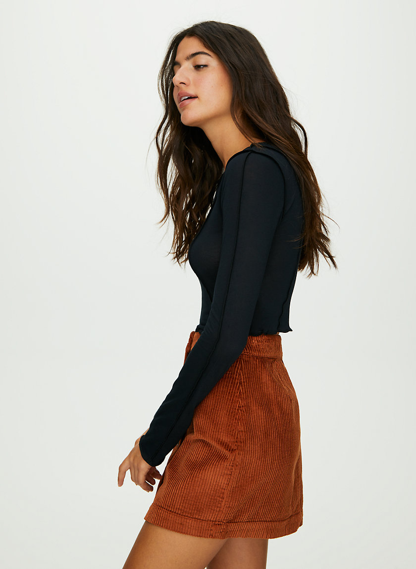 NEW BUTTON-FRONT MINI SKIRT - Corduroy mini-skirt NEW BUTTON-FRONT MINI SKIRT - Corduroy mini-skirt