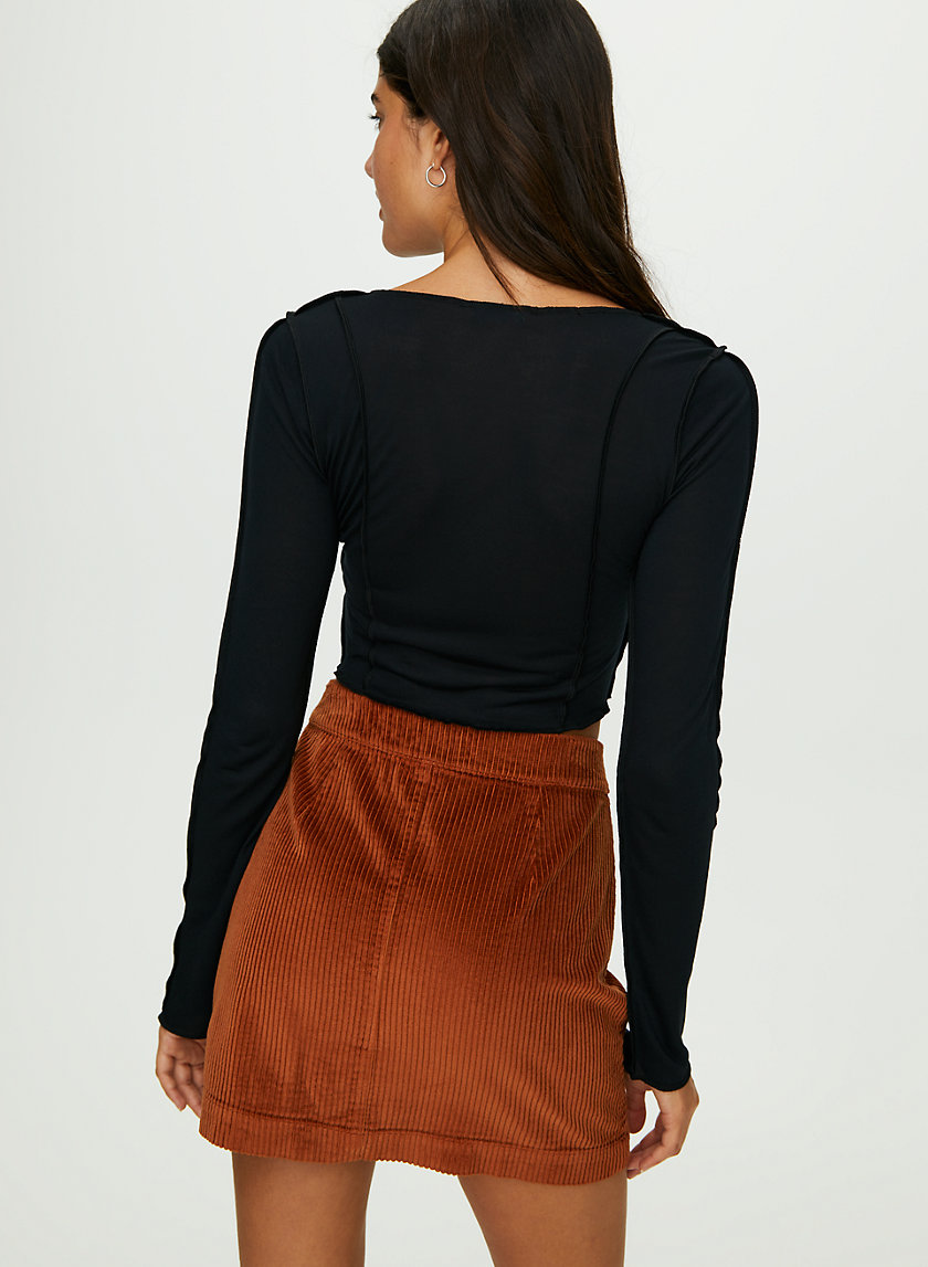 NEW BUTTON-FRONT MINI SKIRT - Corduroy mini-skirt NEW BUTTON-FRONT MINI SKIRT - Corduroy mini-skirt