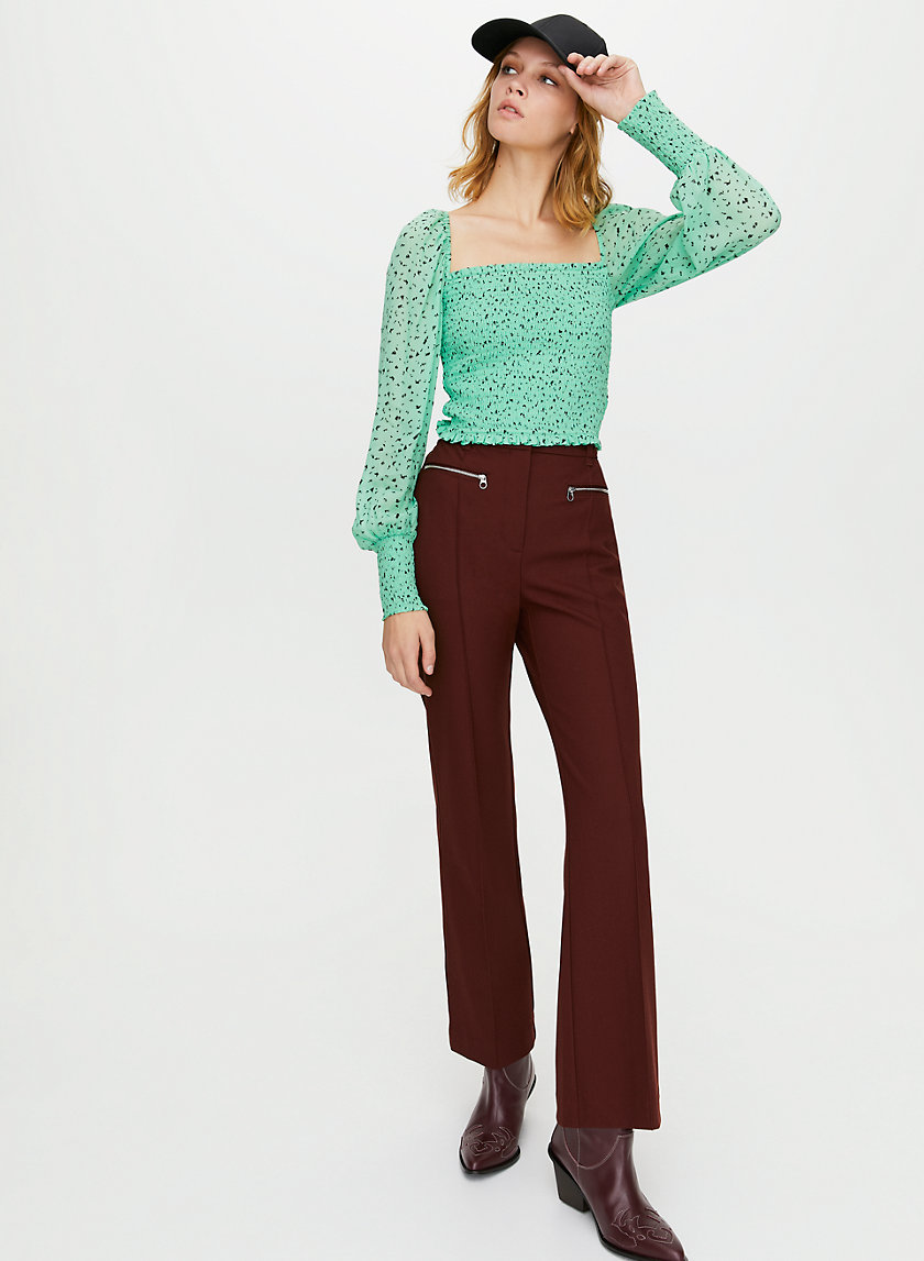 GIMLET BLOUSE - Smocked animal-print blouse GIMLET BLOUSE - Smocked animal-print blouse