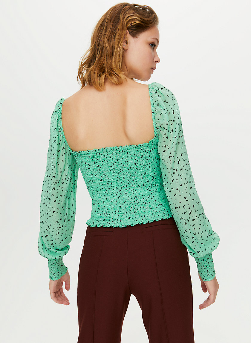 GIMLET BLOUSE - Smocked animal-print blouse GIMLET BLOUSE - Smocked animal-print blouse