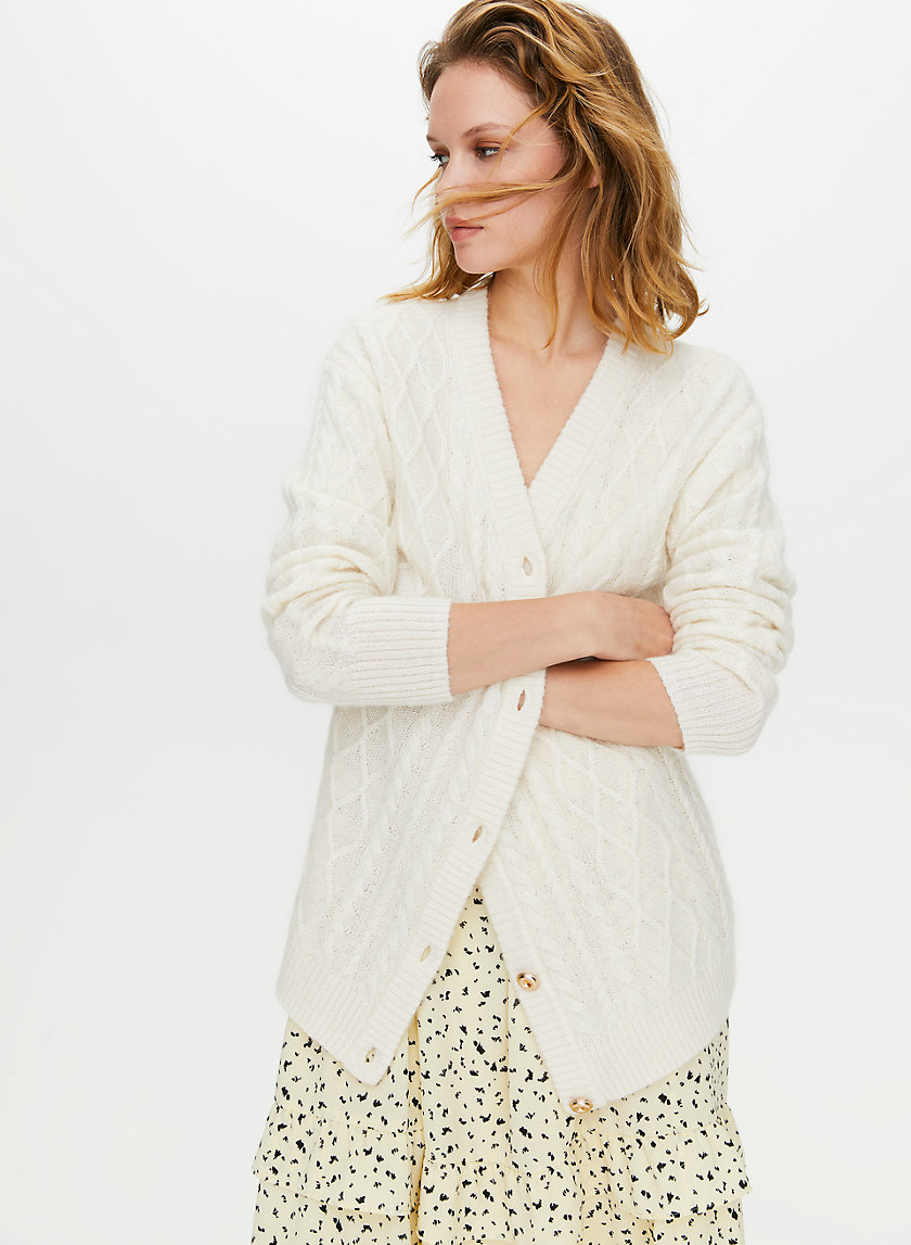 SPRITZ CARDIGAN - Button-front cable knit cardigan SPRITZ CARDIGAN - Button-front cable knit cardigan