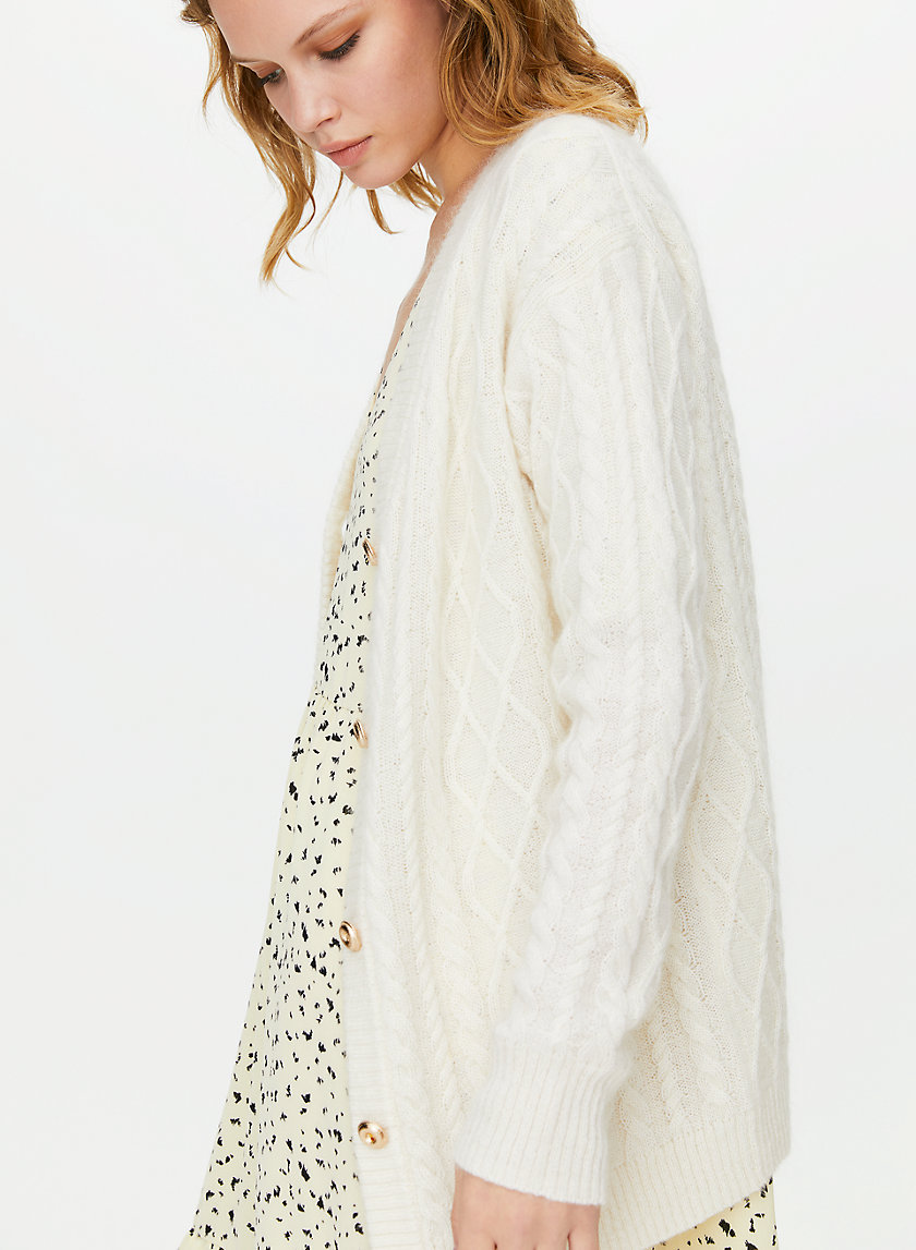 SPRITZ CARDIGAN - Button-front cable knit cardigan SPRITZ CARDIGAN - Button-front cable knit cardigan