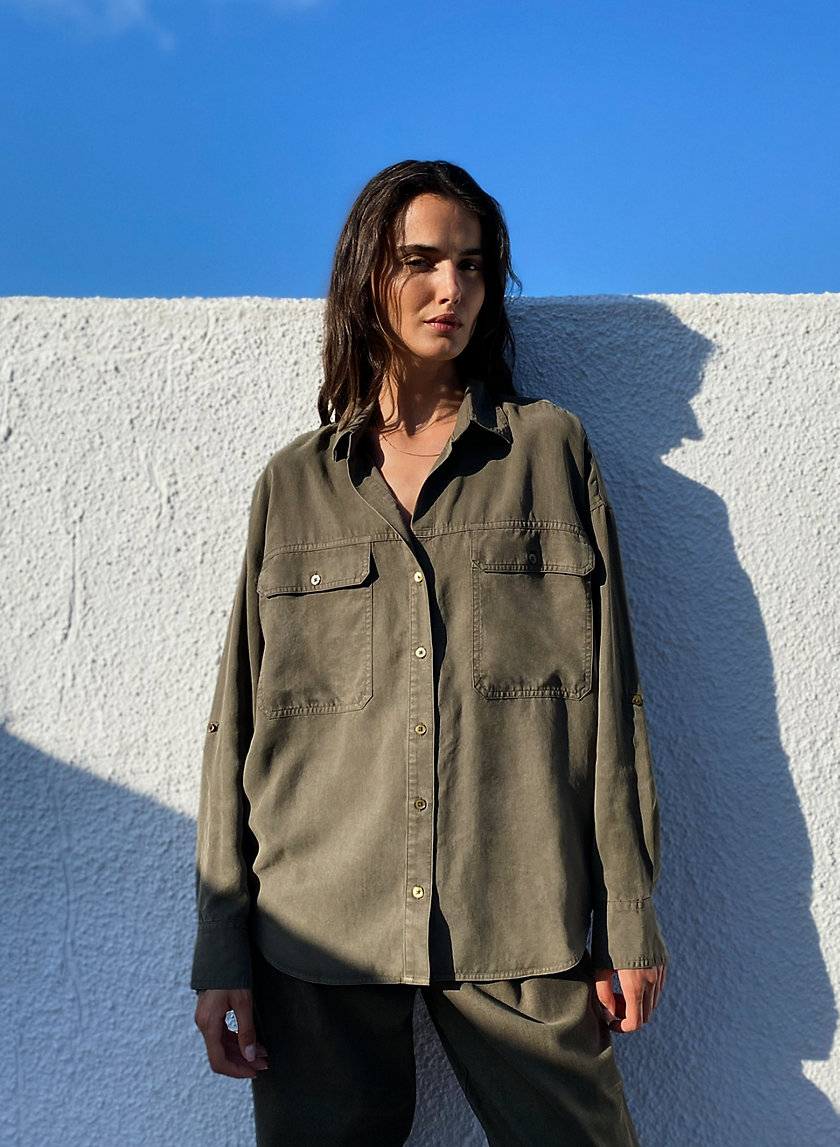The Group by Babaton OVERSIZED UTILITY BUTTON-UP | Aritzia CA