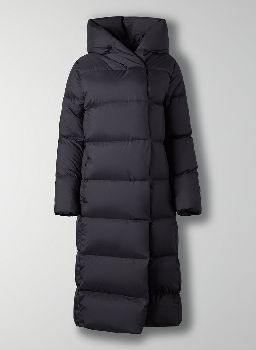 black wrap puffer jacket