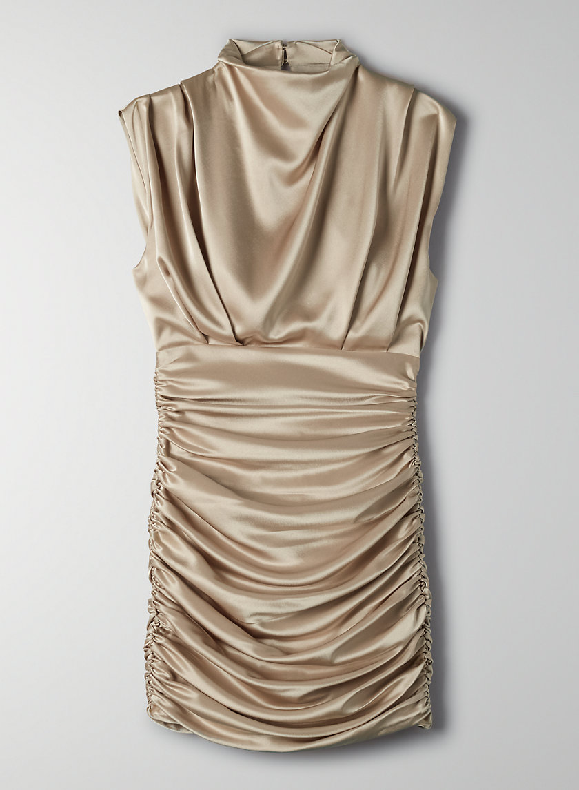 aritzia gold dress