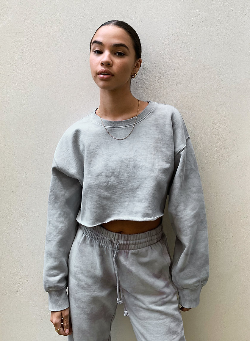 aritzia boyfriend cropped crewneck