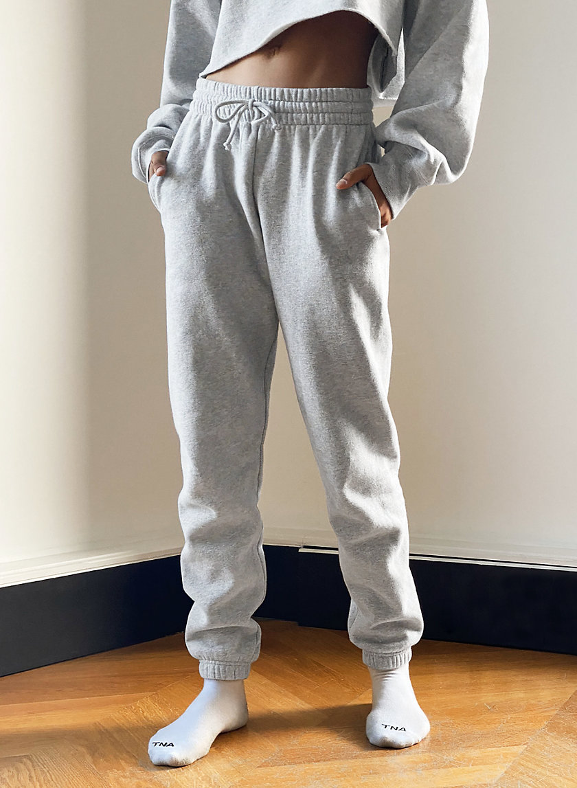 COZY FLEECE PERFECT SWEATPANT - Mid-rise, elastic cuff sweatpant