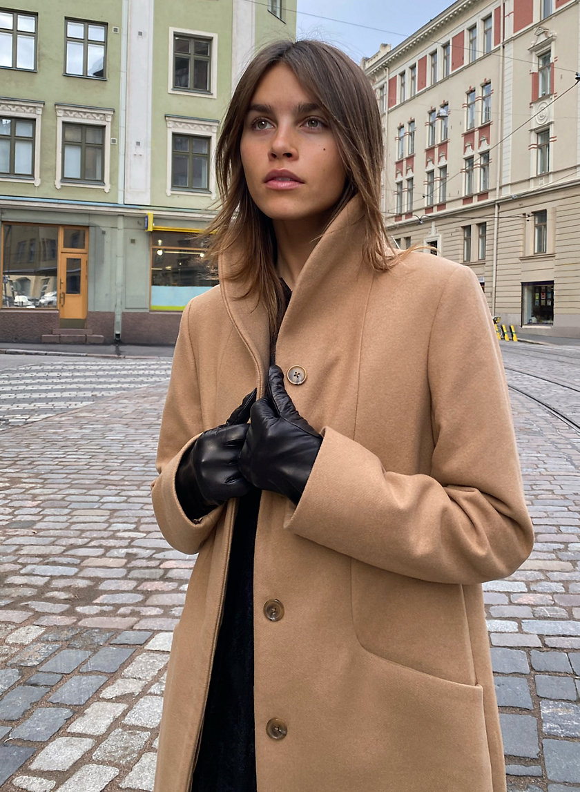 tan wool long coat