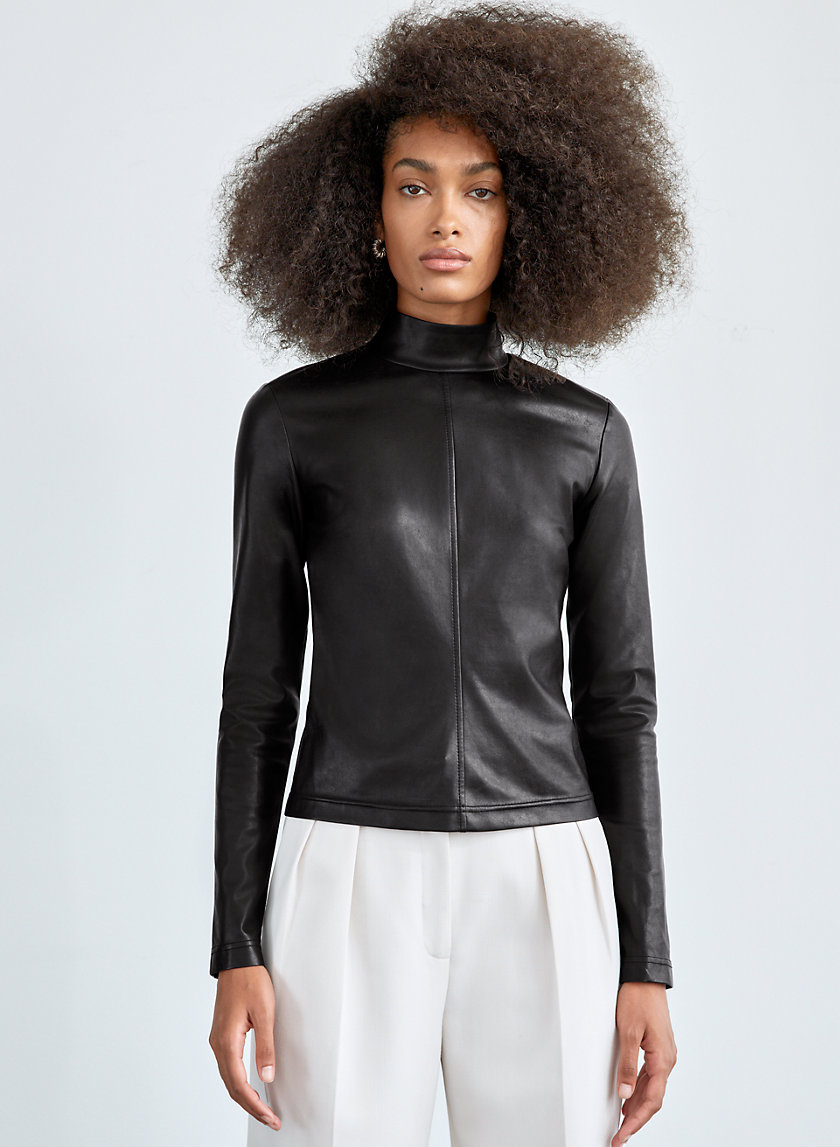leather turtleneck