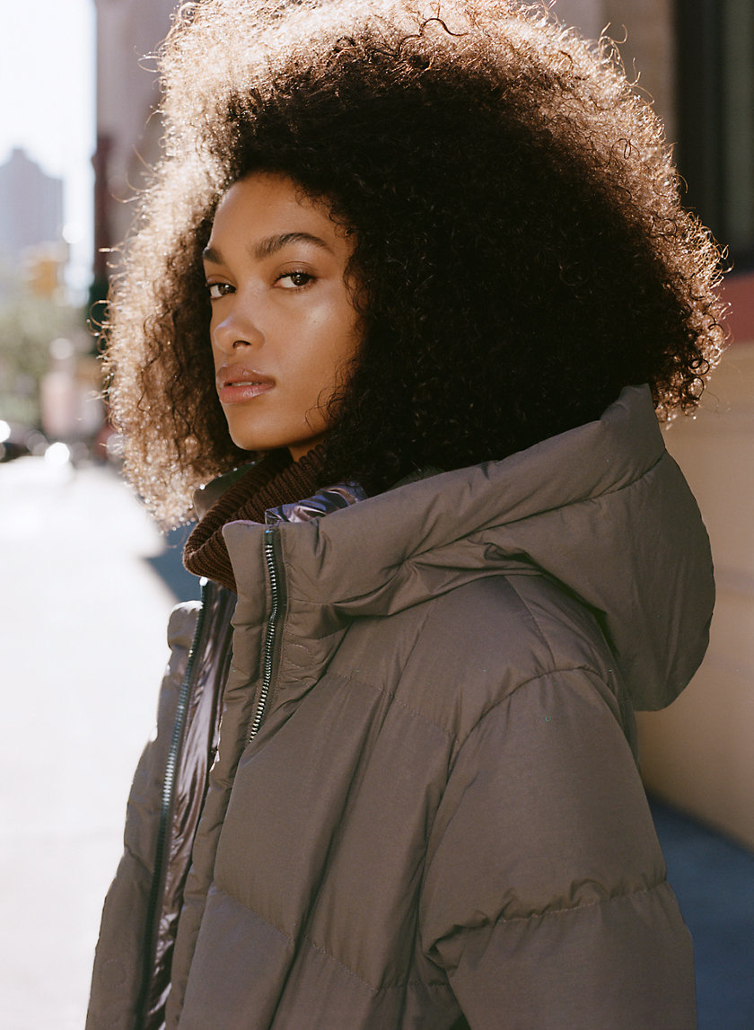 aritzia brown puffer