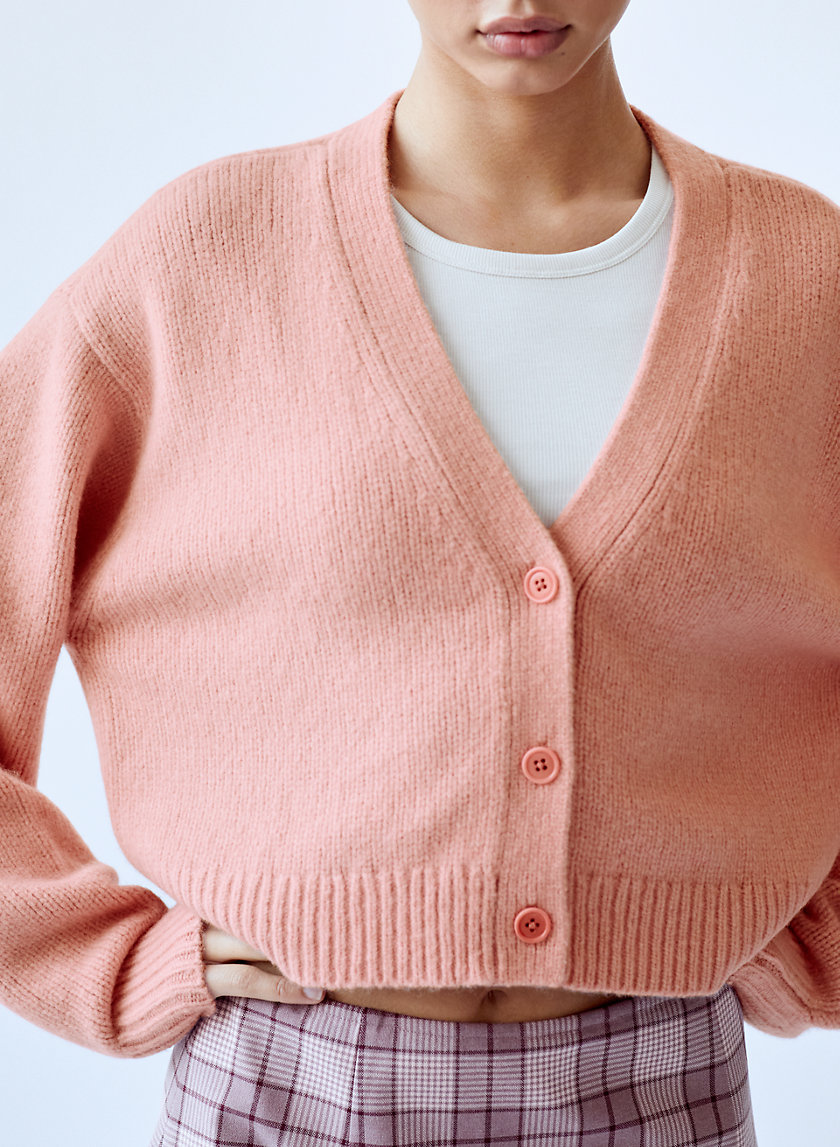 aritzia pink cardigan