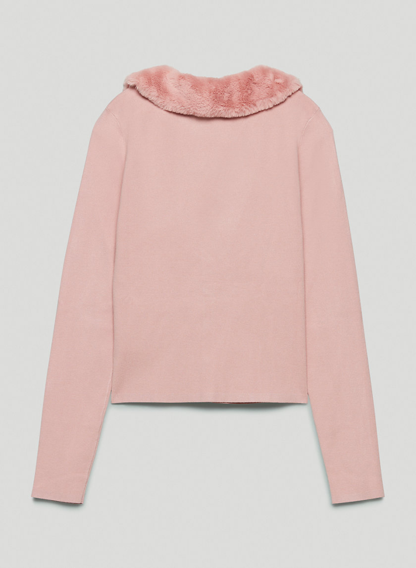 aritzia pink cardigan