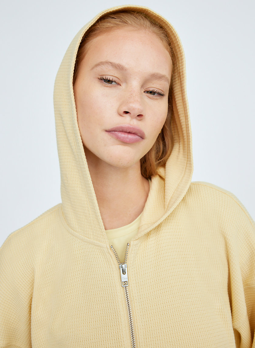 aritzia waffle zip up