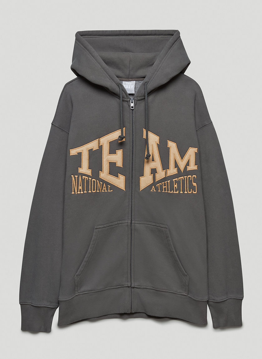 Tna NEW COZY FLEECE BOYFRIEND ZIPUP HOODIE Aritzia CA