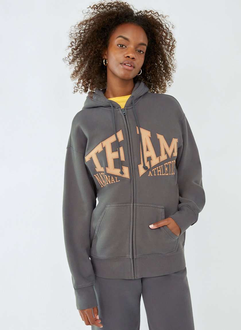 Tna NEW COZY FLEECE BOYFRIEND ZIP-UP HOODIE | Aritzia US