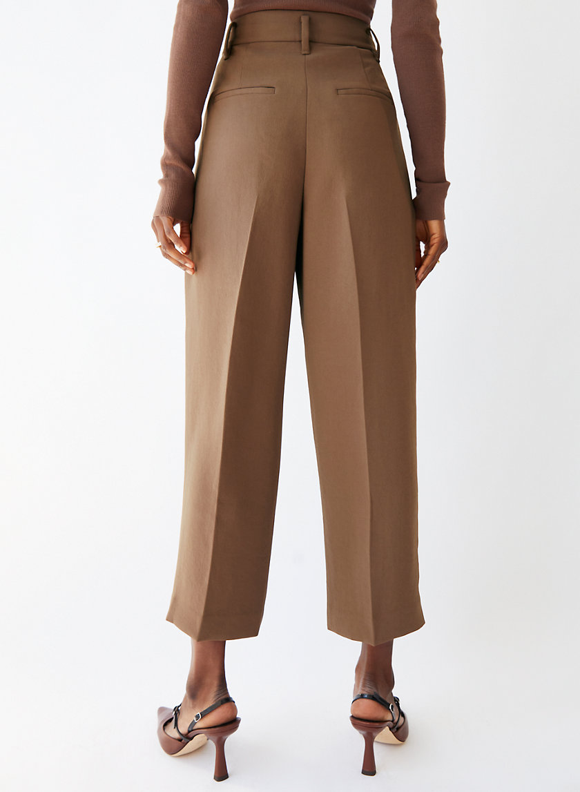 Aritzia Wilfred Effortless High Waisted Length Pants Saville Brown