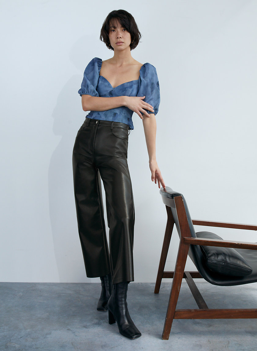 The Alaia Vegan Leather Straight Leg Pants - FINAL SALE