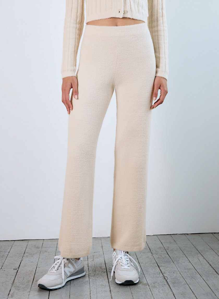 HUSH KNIT WIDE CROPPED PANT | Aritzia 