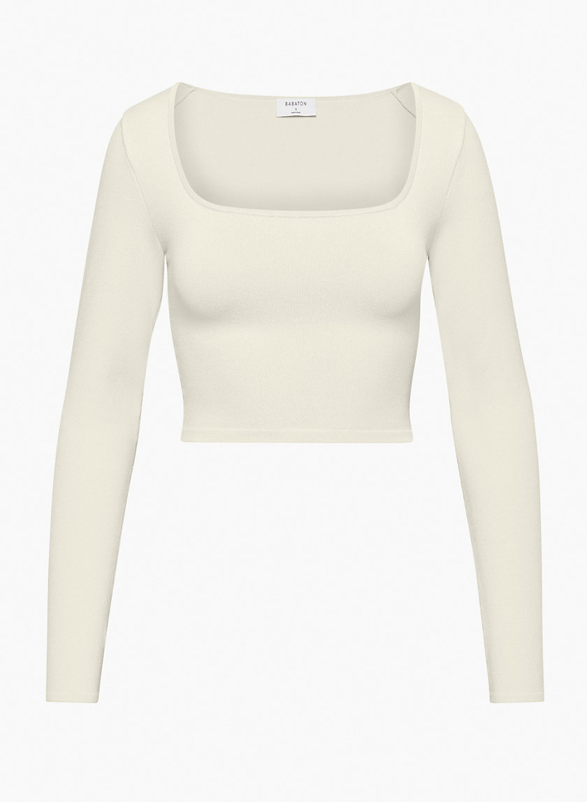 Babaton Sculpt Knit Squareneck Longsleeve Top Aritzia Us 2700