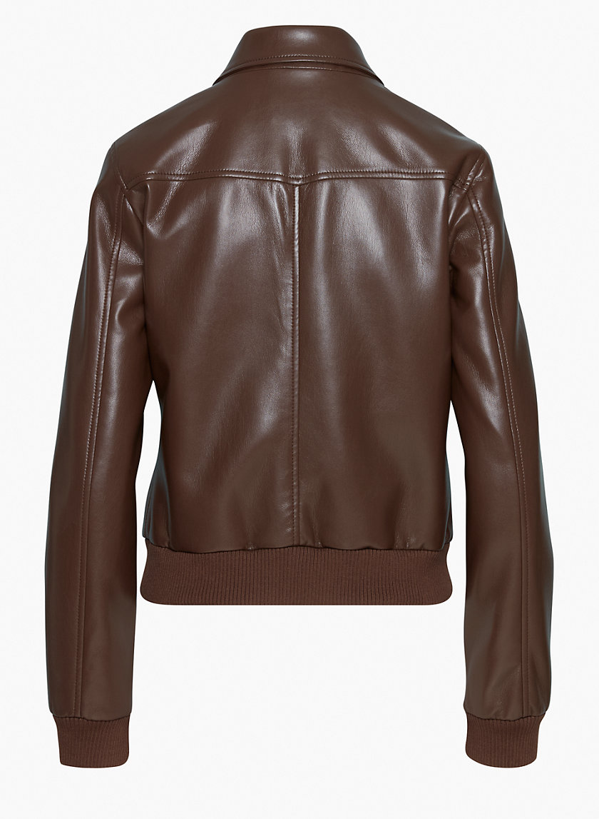 Men's Flight Jacket In Rich Brown 'Black Coffee' Leather - Thursday