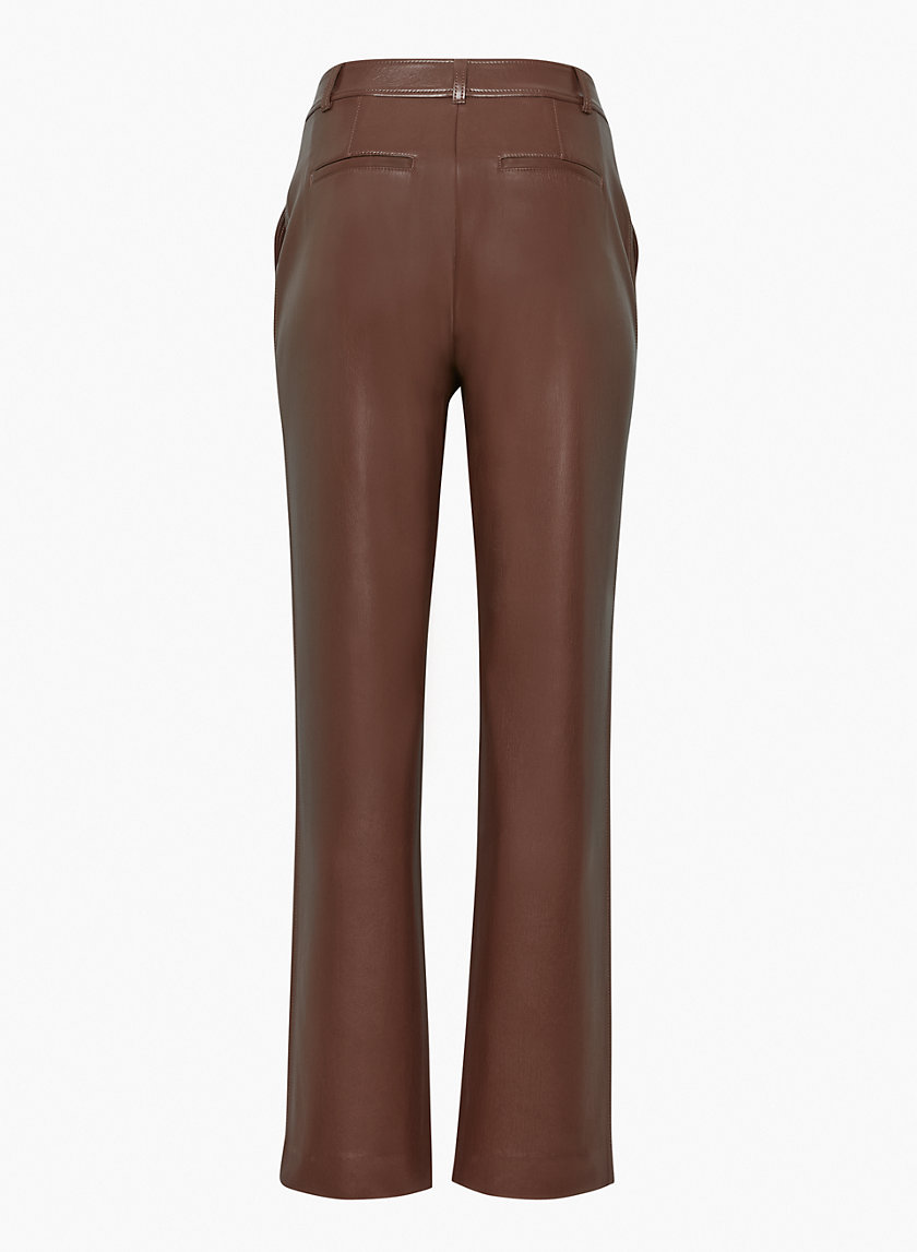 City-style 7/8-length faux leather trousers in Black