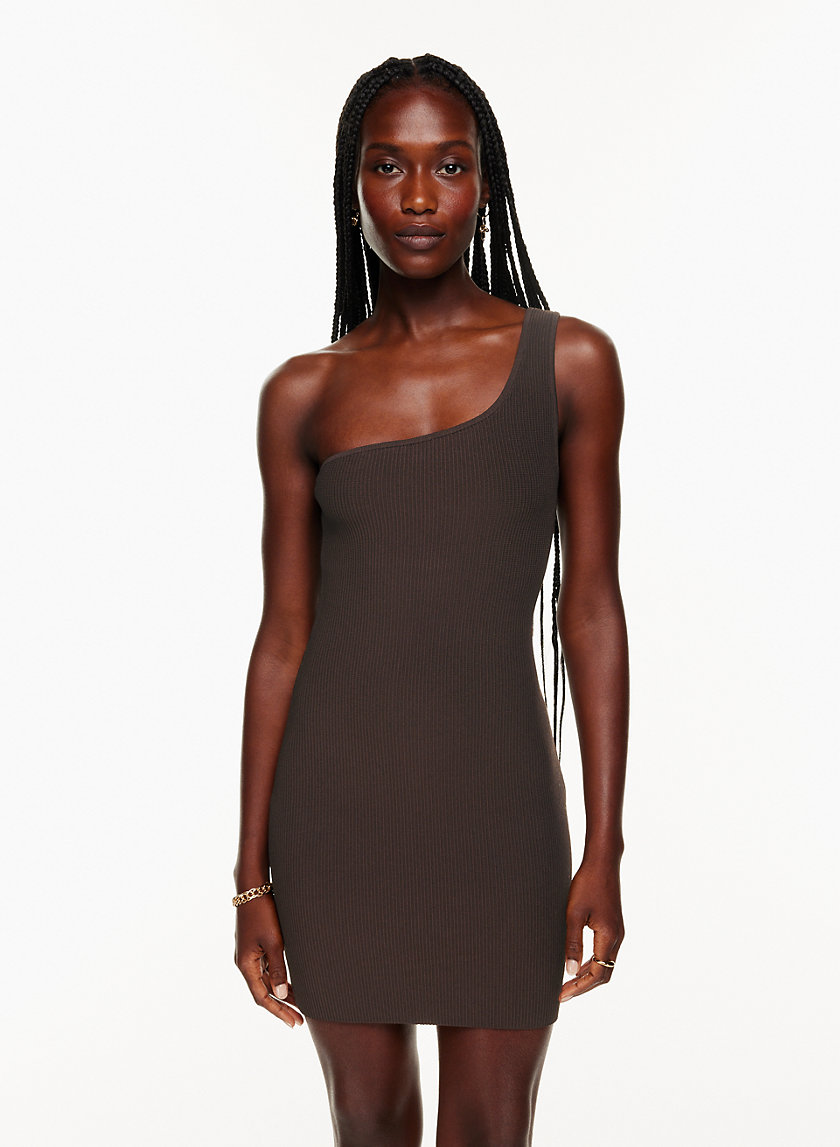 Babaton SCULPT KNIT ONE-SHOULDER DRESS 