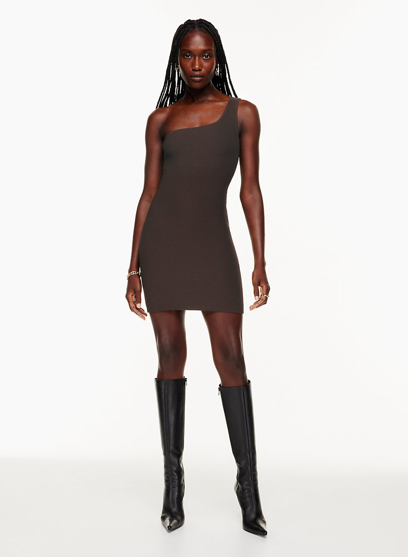 Babaton SCULPT KNIT ONE-SHOULDER DRESS 
