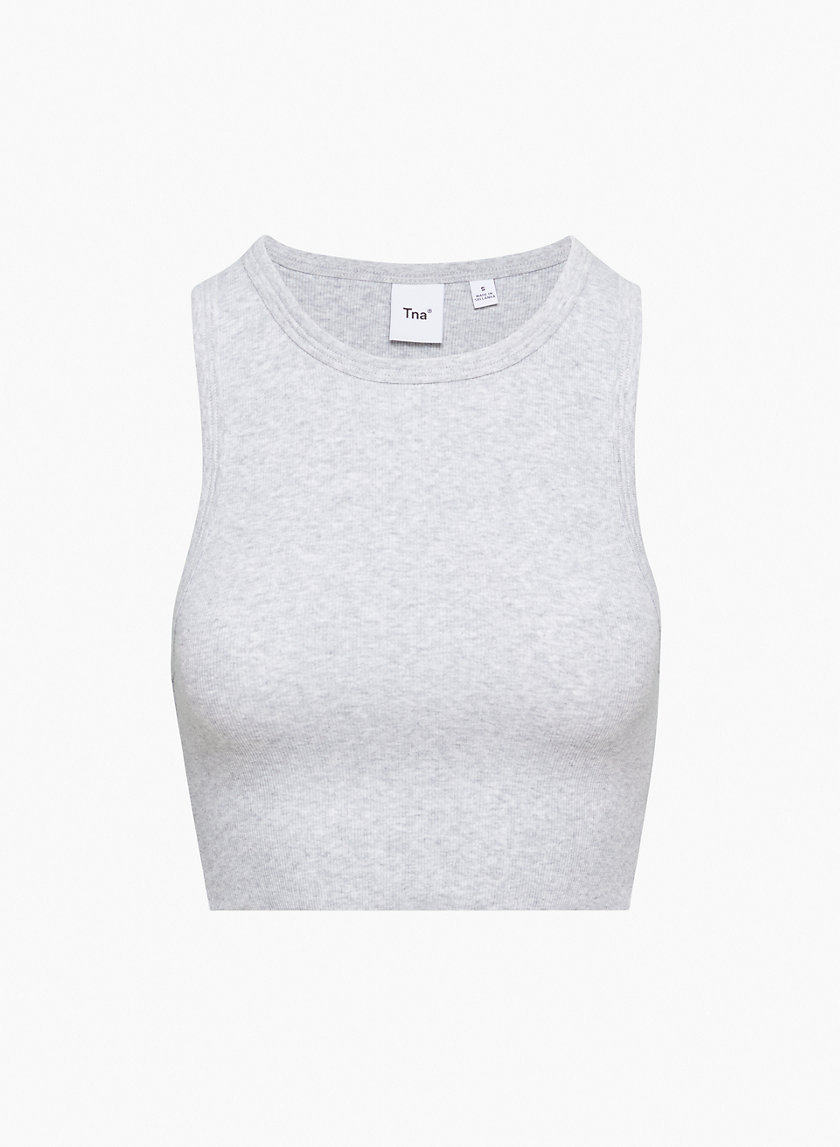 Tna RIBBED CROPPED RACER TANK | Aritzia INTL